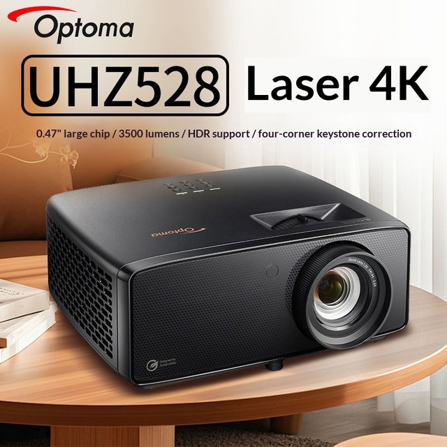 Optoma UHZ528 Home Theater Laser Projector 4K Ultra HD 3500 Lumens 1.3 Zoom 3D Built-In High Brightness Stock Sale