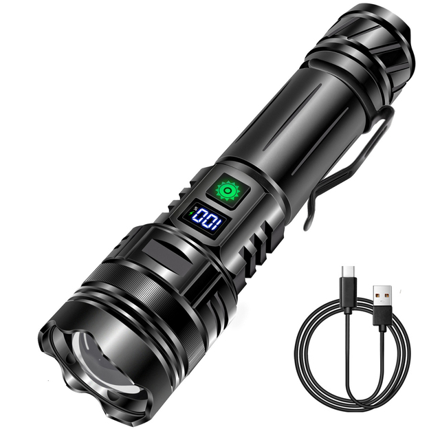New 1500-meter Long-Range Torch Rechargeable Aluminum Alloy High-Power Outdoor Adventure Fishing Rescue LED Tactical Flashlight