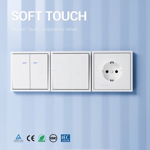 Interrupteur mural 2 gangs <span class=keywords><strong>1</strong></span> voie avec indicateur LED, ignifuge V-0, en polycarbonate, norme UE, 10A 250V, garantie <span class=keywords><strong>30</strong></span> ans, certifié CE - Product Image 3