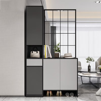 Paravent de séparation moderne et minimaliste en alliage d'aluminium électroplaqué, motif floral simple, pour salon et entrée, style luxe léger