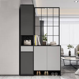 Paravent de séparation moderne et minimaliste en alliage d'aluminium électroplaqué, motif floral simple, pour salon et entrée, style luxe léger - Product Image 4