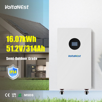 VoltaNest 51.2V 314Ah 16kWh Protection IP54 LiFePO4 Système de Stockage d'Énergie Solaire Hybride Modulaire Empilable pour Maison Mobile 10kWh