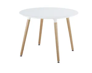 Hot-selling factory price MDF top wood four legs office table round coffee table