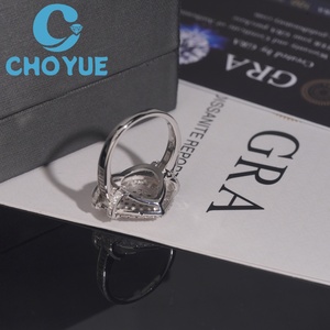 Anillo de Corazón con Moissanita Baguette Iced Out, Plata de Ley 925 Sólida, Joyería Hip Hop Personalizada, Anillo de Diamante Moissanita VVS - Product Image 5