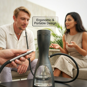 Chicha de style allemand en acier inoxydable, noire et blanche, Hookah <span class=keywords><strong>Pro</strong></span> X, à un seul tuyau, de luxe, durable, premium - Product Image 3