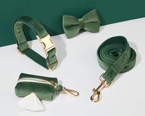 ชุดสายจูงและสุนัขป่าชุดสายจูงสุนัขแบบเป็นขั้นตอนในสายรัดคอ + ปลอกคอ + โบว์ไท + ที่ใส่ถุงใส่อุจจาระไม่มีสายรัดสำหรับงานแต่งงาน - Product Image 4