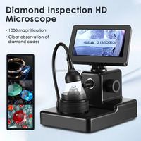 Microscopio de Joyería de Alta Definición 1080P, Microscopio Estéreo para Joyería, Visor de Diamantes con Número GIA, Detector Digital de Diamantes