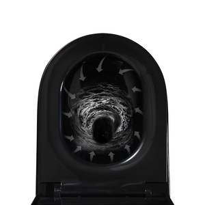 Inodoro de Lujo Moderno para Baño, Sanitario de Cerámica de Una Pieza, Color Negro y Dorado - Product Image 2