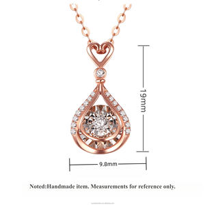 Collier pendentif dansant en <span class=keywords><strong>or</strong></span> massif 18 carats personnalisable avec diamant de laboratoire pour femme, vente en gros - Product Image 5