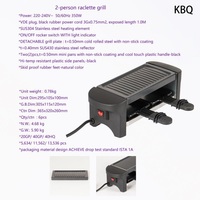 Grill Raclette Électrique d'Intérieur Coréen Sans Fumée GS CE CB pour Barbecue 2 Personnes