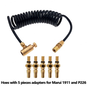 กระบอกสูบ HPA Fit สีดำ + ทองเหลือง พร้อมข้อต่อแบบมีขดลวด สายรีโมท ข้อต่อแบบ US Foster 2302 ตัวเมีย อะแดปเตอร์แบบถอดเร็ว สำหรับเครื่องมือลม - Product Image 4