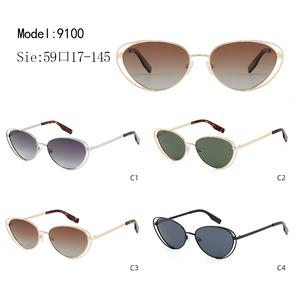 Gafas de sol tipo ojo de gato para mujer, lentes degradadas con montura completa, 100% protección UV, protección solar para adultos - Product Image 3