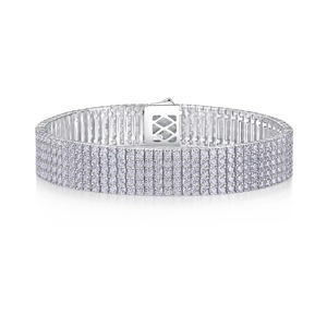 Bracelet tennis de luxe 5 rangs en moissanite, plaqué argent 925 avec <span class=keywords><strong>or</strong></span> blanc, forme carrée glacée 2mm, certifié GRA pour femme - Product Image 1