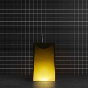 Lavabos de baño independientes de resina moderna cristalina con diseño de bañera de piedra de resina transparente LED para Hotel - Product Image 4