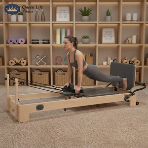 เครื่องออกกำลังกายแบบโยคะคอร์เบด รุ่น Queenlife Commercial Grade Timber Reformer พร้อมอุปกรณ์เสริม สำหรับศูนย์สุขภาพ - Product Image 1