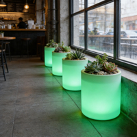 Pots de fleurs suspendus lumineux pour jardin, imperméables, à LED, changeant de couleur, avec un design minimaliste et rustique
