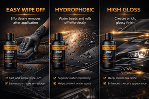 GRAPHONEX Nextrons 26H Revêtement céramique au graphène, finition brillante hydrophobe pour toutes les surfaces (70 ml), fonction auto-réparatrice, 10 ans - Product Image 4