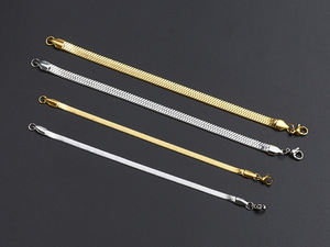 Cadena de serpiente plana de 6mm para parejas, brazalete de hueso de serpiente plano de acero de titanio de uropean y Merican - Product Image 2