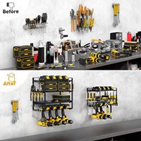 Organisateur d'outils électriques pour le rangement des outils, organisateur de chargeurs de batteries d'outils de mécanicien, étagère de rangement pour garage et atelier avec multiprise