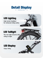Vélo électrique de ville EU Onesport OT05 pour femmes, vélo électrique hybride, vélo électrique hybride unisexe, vélo électrique pour couple