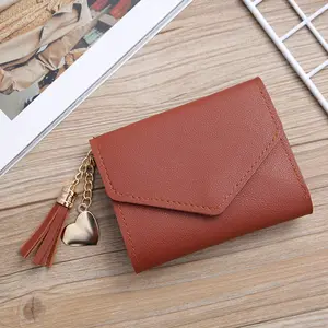 Spot sac à main court femmes version coréenne frange portefeuille simple trois fois pince à billets carte femmes porte-monnaie