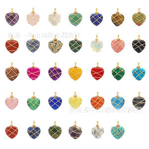 Collier Coeur en Cristal Vente en Gros-Pendentif en Pierre Précieuse de Couleur Naturelle avec Fil Enveloppé à la Main DIY Design - Product Image 4