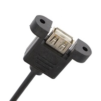 Câble de connexion USB A femelle vers Dupont avec vis de fixation personnalisée, 1 m, 2 m, montage sur panneau