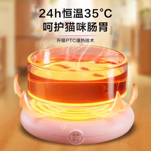 Bol multifonctionnel pour animaux de compagnie à température constante avec chauffage pour l'eau et la nourriture des chats - Product Image 2