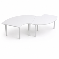 Ensemble de table d'école moderne en MDF bleu, rose et blanc, design écologique et durable pour les enfants, bureau d'étude, chambre, cuisine, usage préscolaire