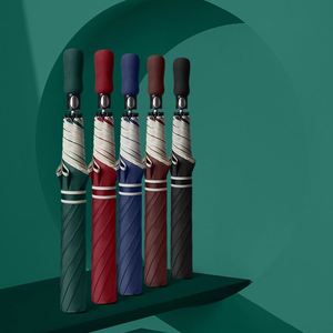 New Trending Automatic Foldable Golf <b>Umbrellas</b> 2 Folding Rainy <b>Umbrella</b> With Reflective Strip - Product Image 2