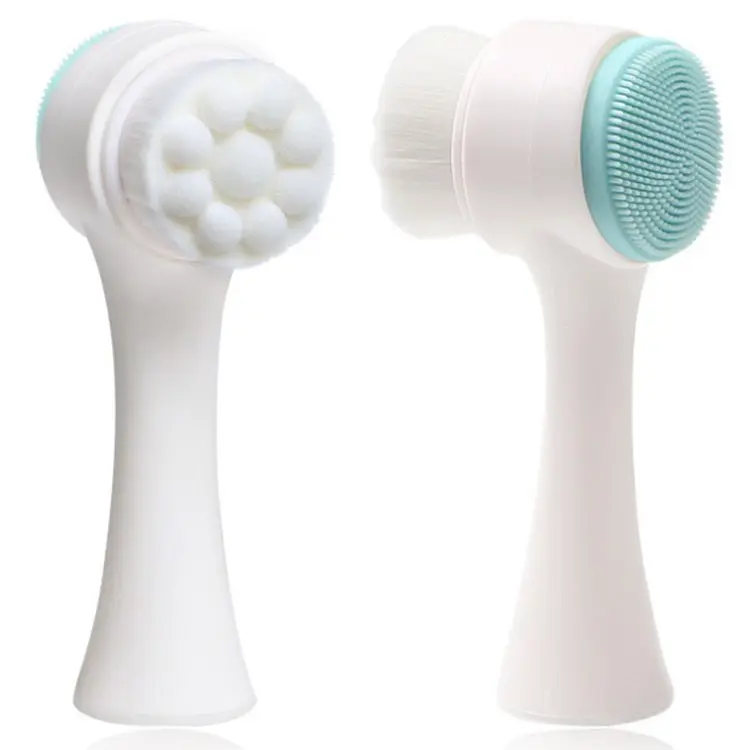 Manual Silicone Face Wash Brush Clean Soft Two-sided Massage Face Wash Brush