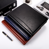 Carpeta de archivos de caja de cartera de negocios A4 de cuero PU con logotipo personalizado 2025 con bolsillos para portapapeles diseño elegante