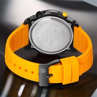 Montre numérique NAVIFORCE 7104 pour homme, chronographe sportif, chronomètre, étanche, montre électronique tendance pour homme, orange