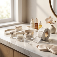 Autocollants transparents givrés de luxe avec logo UV en relief 3D - Étiquettes de bouteilles transparentes mates personnalisées pour les cosmétiques et les parfums