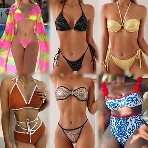 Vente en gros en vrac, liquidation d'usine, maillots de bain d'été d'occasion, vêtements de plage tendance, ensemble bikini deux pièces, styles variés, expédition aléatoire - Product Image 4