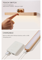 Lampe murale à support magnétique à piles rechargeables Rotation à 180 degrés Miroir portable Lumière de remplissage pour la maison et la salle de bain