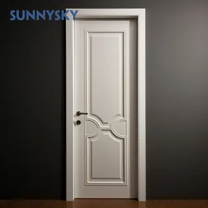 Sunnysky Design moderno in legno massello porta d'ingresso casa camera da letto interni acciaio sicurezza porte in legno