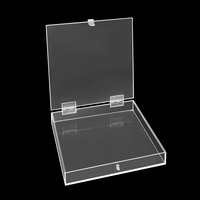 Boîte en acrylique personnalisée, vitrine transparente en acrylique, 5 boîtes latérales avec couvercle/couvercle coulissant ou base, boîte cube en acrylique en plexiglas pour nourriture rose