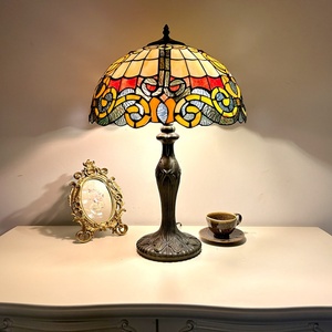 Longhuijing 16 Inch for Antique Stained Glass Dome Shade Desk Reading Lamp AC Powered LED Flexible E26/E27 Mediterranean - Product Image 2