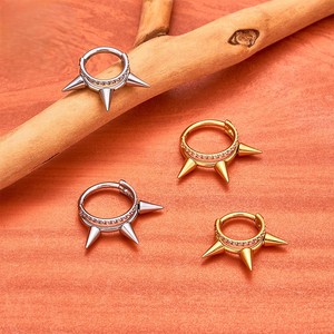 Anillo de Titanio G23 para Oreja y Nariz, Piercing de Cono Puntiagudo con Zirconia Cúbica, Aro con Bisagra, Segmento Clicker, Joyería para Piercing Corporal de Cartílago - Product Image 3
