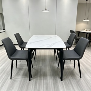 Mesa de Comedor Rectangular Moderna de Mármol con 6 Sillas, Diseño Minimalista, Muebles para el Hogar - Product Image 2