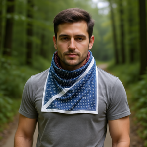 Fulari Sciarpa triangolare multifunzionale 60x135 cm con pois in poliestere e cotone per uomo, per tutte le stagioni - Product Image 3