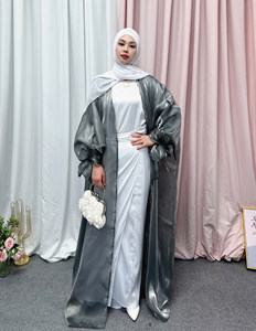 Yibaoli — robe musulmane <span class=keywords><strong>en</strong></span> satin et soie, abaya <span class=keywords><strong>en</strong></span> satin, modèle ouvert à la main, tenue de fête, nouveau design - Product Image 3