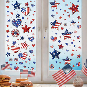 Autocollant PVC statique pour la fête de l'Indépendance des États-Unis, décalcomanie drapeau américain, décoration de verre pour le 4 juillet - Product Image 4