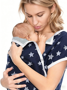 Ropa de Dormir de Maternidad Personalizada para Mujer, 3 en 1, Camisón para Parto, Lactancia y Noche, Vestido de Lactancia de Manga Corta, Pijama de Maternidad - Product Image 2