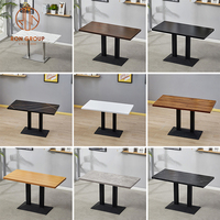 Table carrée personnalisée en gros pour café chinois, restauration rapide, table de café commerciale, table ronde en marbre, mobilier de restaurant moderne en bois