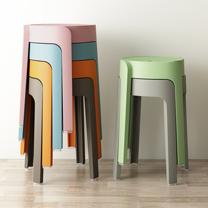 <b>Stackable</b> Plastic Stools Multiple Colors Modern Scandinavian Design For Home <b>Dining</b> <b>Chair</b> Use - Product Image 1