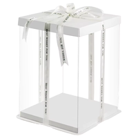 Rectangle carré rond usine Double couche de luxe PET trois-en-un couleur boîte à gâteau transparente fournitures de cuisson emballage