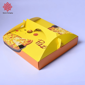Baoren กล่องพิซซ่าพับได้8-12 ", กล่องใส่พิซซ่าพร้อมกล่องสีแบบกำหนดเองเป็นมิตรกับสิ่งแวดล้อมกล่องใช้แล้วทิ้งสำหรับอาหารเด็กและเคี้ยวหมากฝรั่ง - Product Image 1