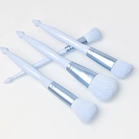 Ensemble de 14 pinceaux cosmétiques professionnels en fibres synthétiques pour le visage, avec logo personnalisé, pour anticernes, poudre, fond de teint, blush et fard à paupières